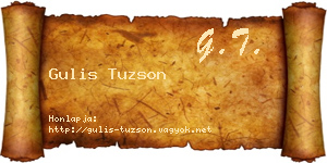 Gulis Tuzson névjegykártya